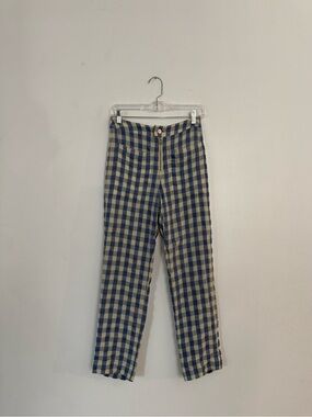 Capulet Blue and Cream Gingham Straight-Leg Jeans